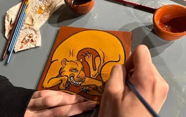 Atelier d'initiation à la détrempe médiévale sur bois par Michel Desmier